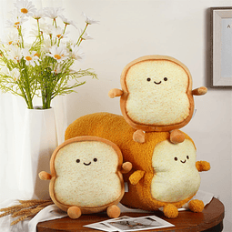 3 piezas divertidas almohadas de pan tostado de 7 x 7 pulgad