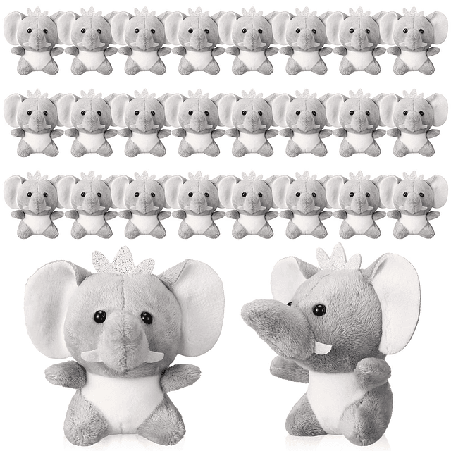 24 Piezas Mini Elefante de Peluche de 3,1 Pulgadas Lindo Ele