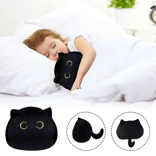 Lindos juguetes de peluche de gato negro de 10 pulgadas, alm