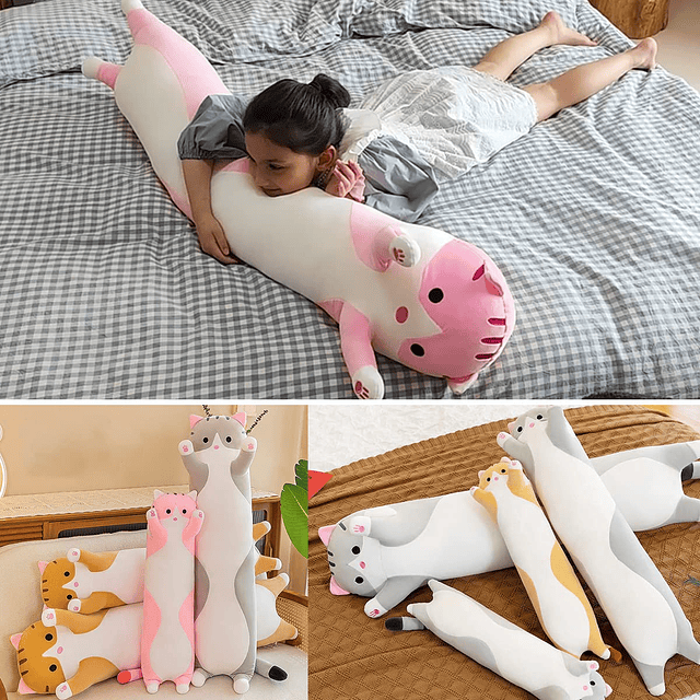 Almohada gigante para gato, de peluche, con diseño de gatito