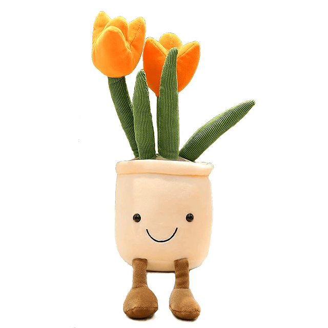 Juguete de peluche de tulipán, muñeco de peluche con maceta