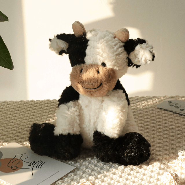 Adorable juguete de vaca de peluche, ganado lechero, animal