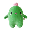 Planta de peluche de cactus de peluche con cara sonriente y