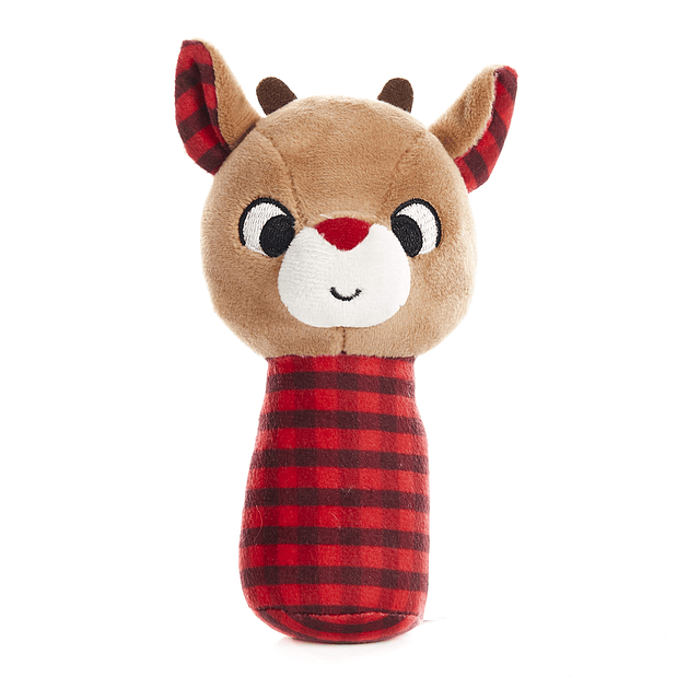 Rudolph, el reno de nariz roja, con peluche, sonajero de fel