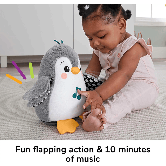 Bebé Tummy Time Toy Flap & Wobble Penguin, Peluche con músic