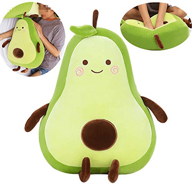 Muñeco de peluche de aguacate de simulación grande verde de