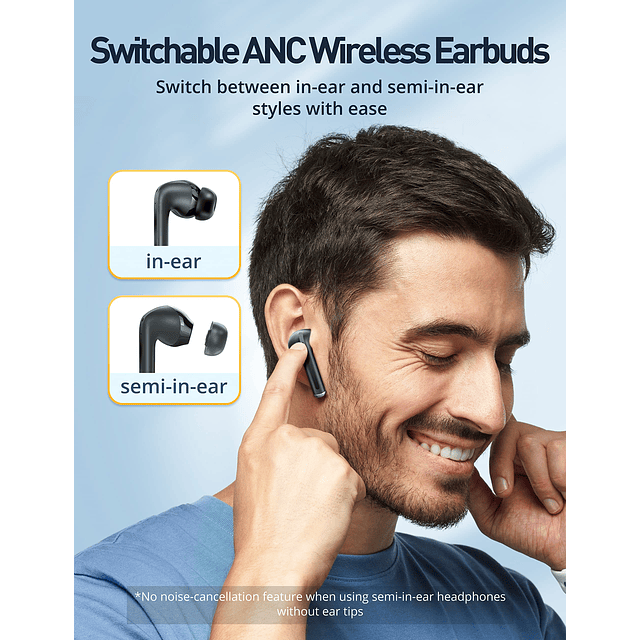 Auriculares inalámbricos con cancelación activa de ruido, au