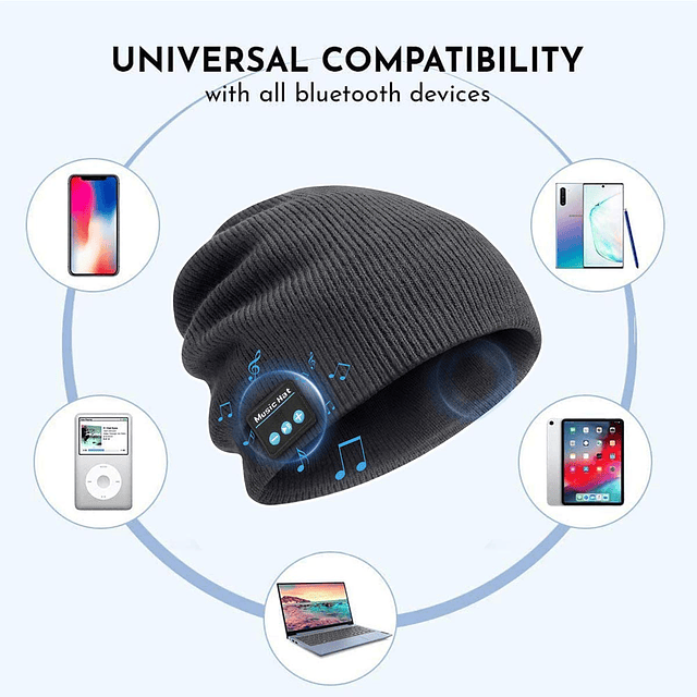 Gorro Bluetooth con auriculares inalámbricos, gorro suave co