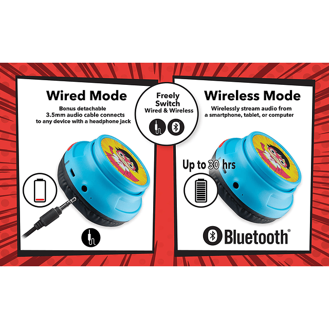 Ryans World Auriculares Bluetooth para niños, auriculares in