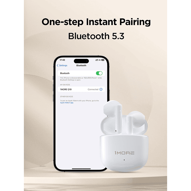 Auriculares inalámbricos Q10, Bluetooth 5.3, ligeros, medio