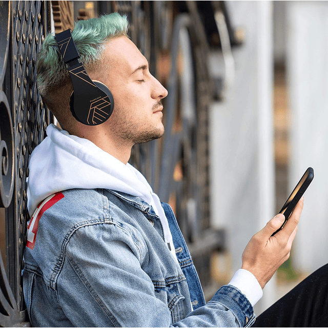 Auriculares inalámbricos Bluetooth estéreo plegables, auricu