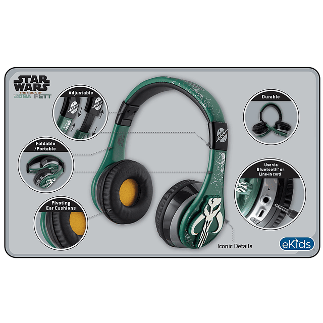 Libro de auriculares Bluetooth Boba Fett, auriculares inalám