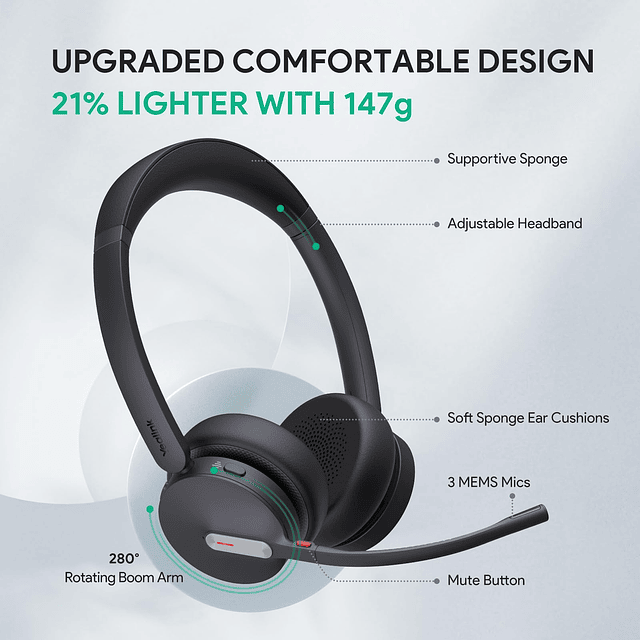 BH70 UC Auriculares inalámbricos Bluetooth con micrófono par