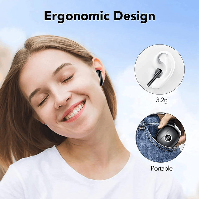 Auriculares inalámbricos S23, graves estéreo Bluetooth 5.3,