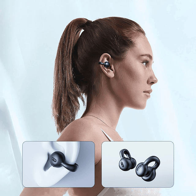 Auriculares inalámbricos con clip para la oreja abierta, Blu