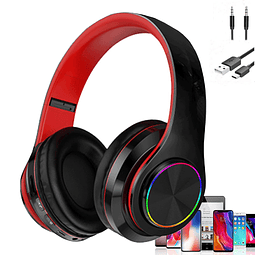 Auriculares Bluetooth con luces LED, coloridos auriculares i