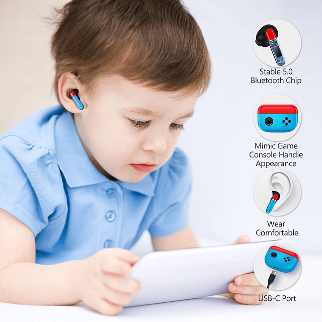 Auriculares inalámbricos para niños, paquete de 2, auricular