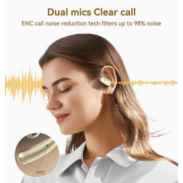 Auriculares de oído abierto inalámbricos Bluetooth 5.3, verd