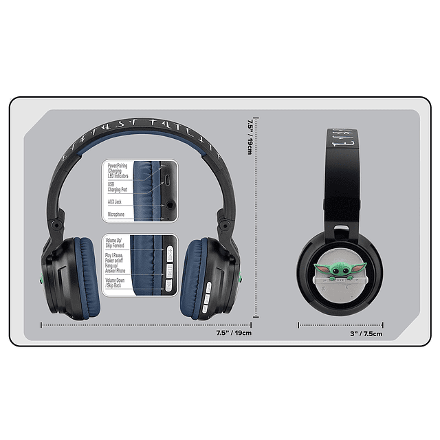 Star Wars The Child - Auriculares Bluetooth para niños, auri