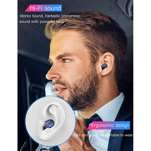 Auriculares inalámbricos verdaderos, auriculares Bluetooth 5