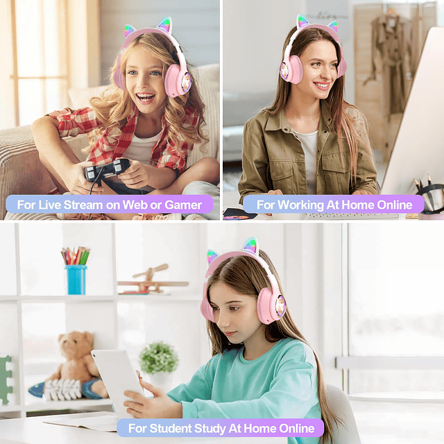 Auriculares para niños Bluetooth 5.0 inalámbricos para niñas