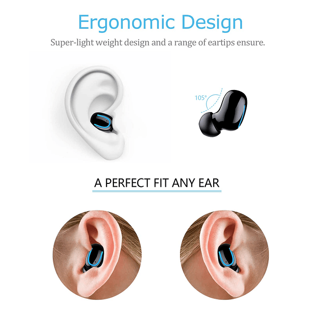 Mini auricular individual Bluetooth, pequeños auriculares in