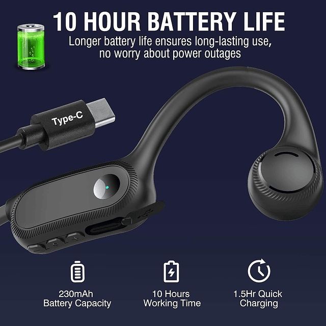 Auriculares de conducción ósea, auriculares abiertos con mic