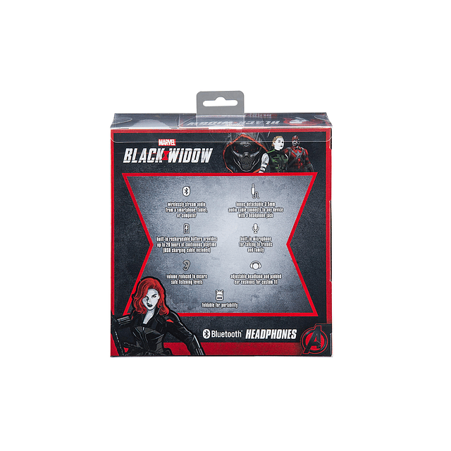 Black Widow - Auriculares Bluetooth para niños, auriculares