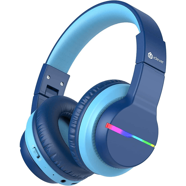 BTH12 Auriculares Bluetooth para niños, luces LED de colores