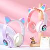 Auriculares Bluetooth para niños, lindos oídos de gato con l