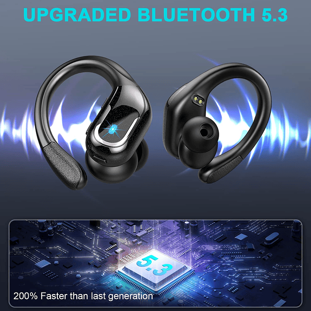 Auriculares inalámbricos deportivos, auriculares Bluetooth 5