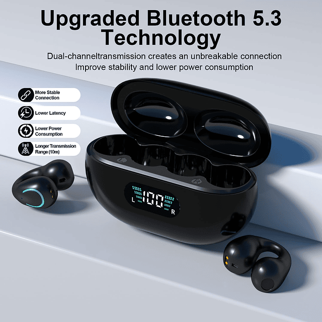 Auriculares abiertos de conducción ósea Bluetooth 5.3 Auricu