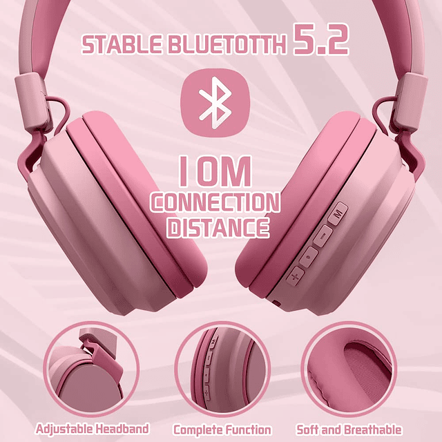 Auriculares para niños Bluetooth 5.3 inalámbricos 60H tiempo