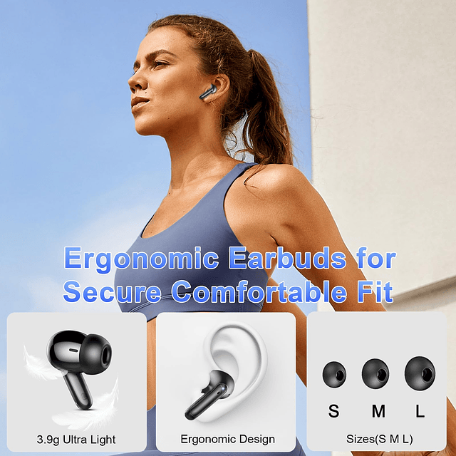 Auriculares Inalámbricos, 2024 Bluetooth 5.3 Auriculares Est