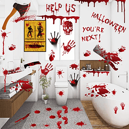 84 piezas de decoraciones de Halloween, pegatinas de huellas