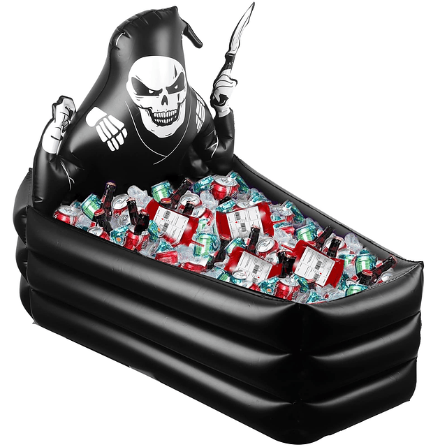 Enfriador inflable de ataúd Grim Reaper de 44 pulgadas, sumi