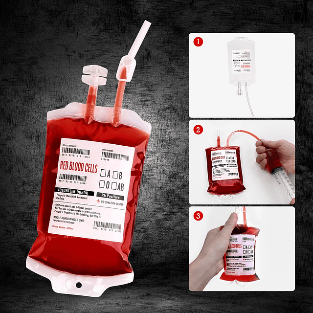 Paquete de 30 bolsas de sangre de Halloween para bebidas, bo