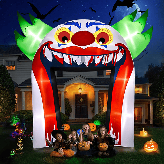 12 pies Inflable de Halloween arco de payaso decoraciones al