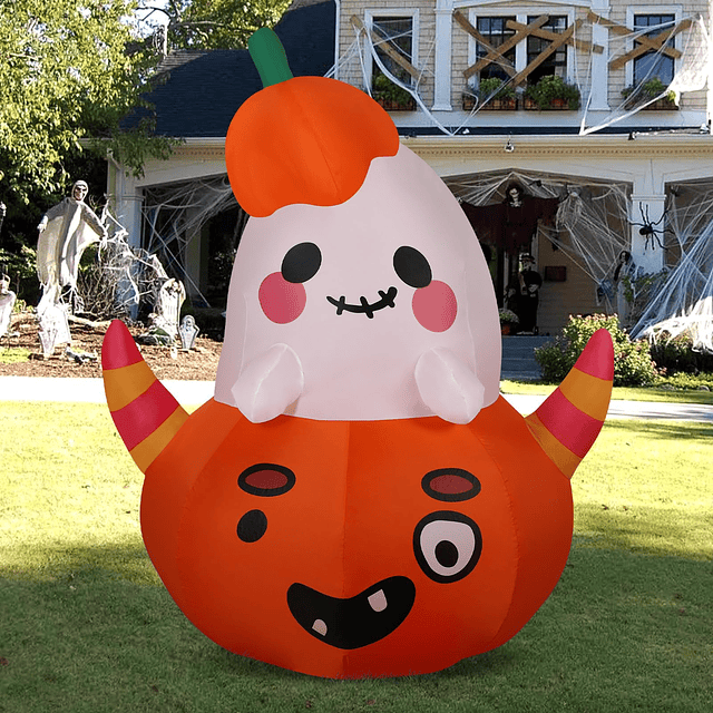 Inflable de Halloween de 5 pies, decoraciones al aire libre