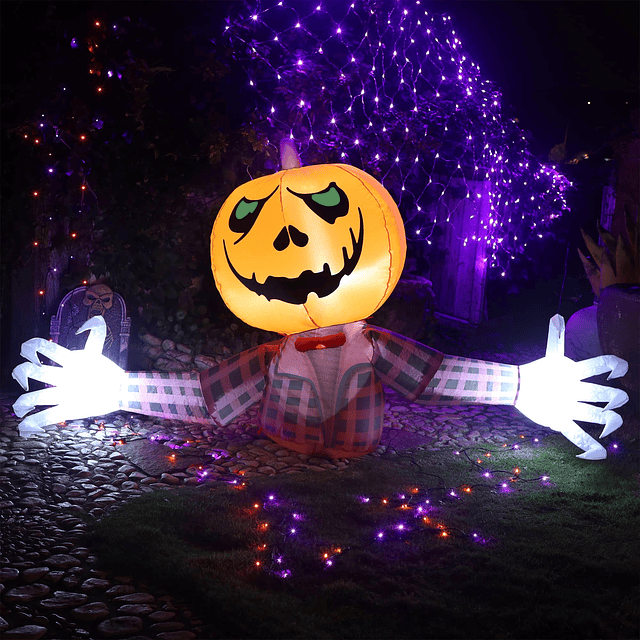 Fantasma de calabaza inflable de Halloween de 7 pies de larg