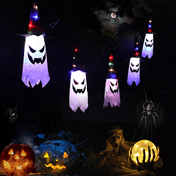 Luces LED de Halloween, lámpara fantasma colgante de 5 pies