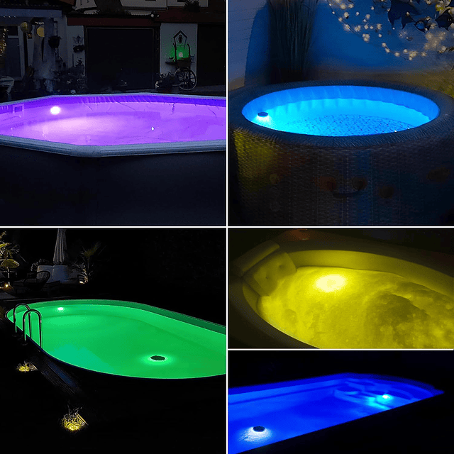 Luces flotantes recargables para piscina, luces LED sumergib