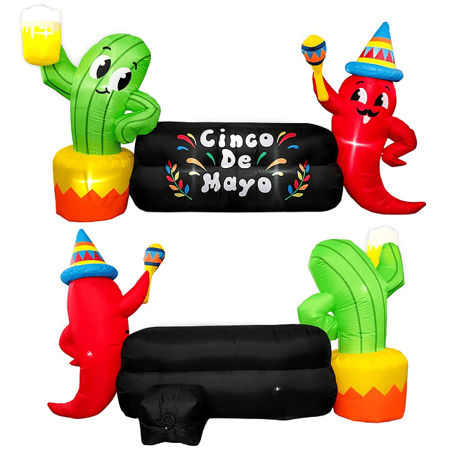 8 pies de largo Cinco De Mayo Inflable Cactus Chili Decoraci