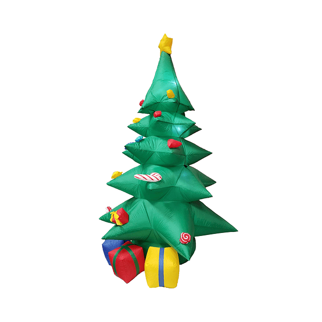 Árbol de Navidad verde inflable de 8 pies de altura con caja