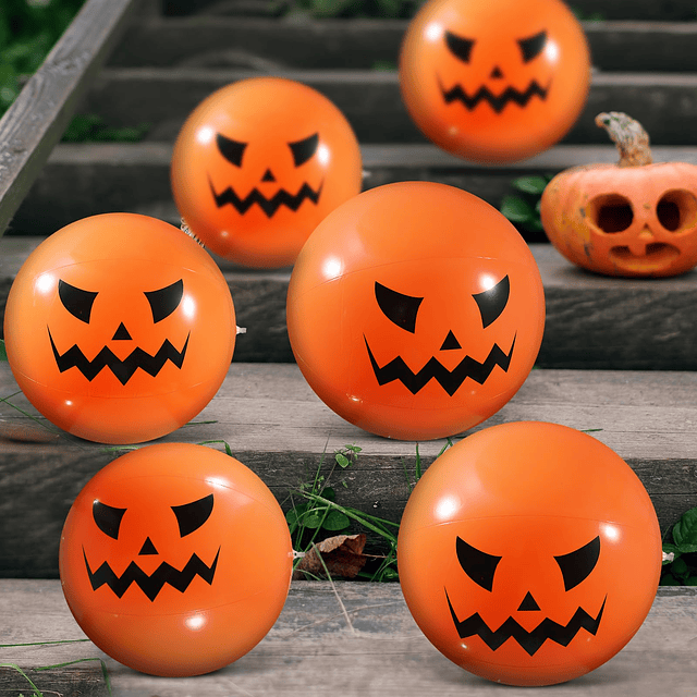 16 Piezas Bola de Calabaza de Halloween Decoraciones Inflabl