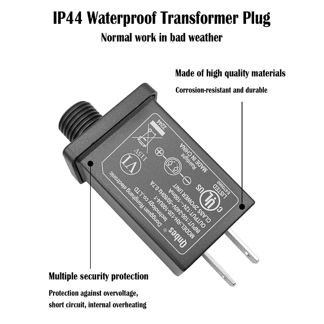 Fuente de alimentación de 12 V 1 A clase 2, adaptador inflab