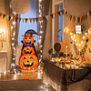 Decoración de Halloween iluminada de 3.5 pies, 60 calabazas