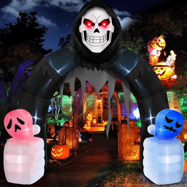 Gigante de 10 pies Inflable de Halloween Grim Reaper Archway