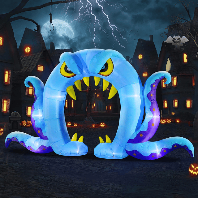 Decoraciones Inflable para Halloween, arco de pulpo monstruo