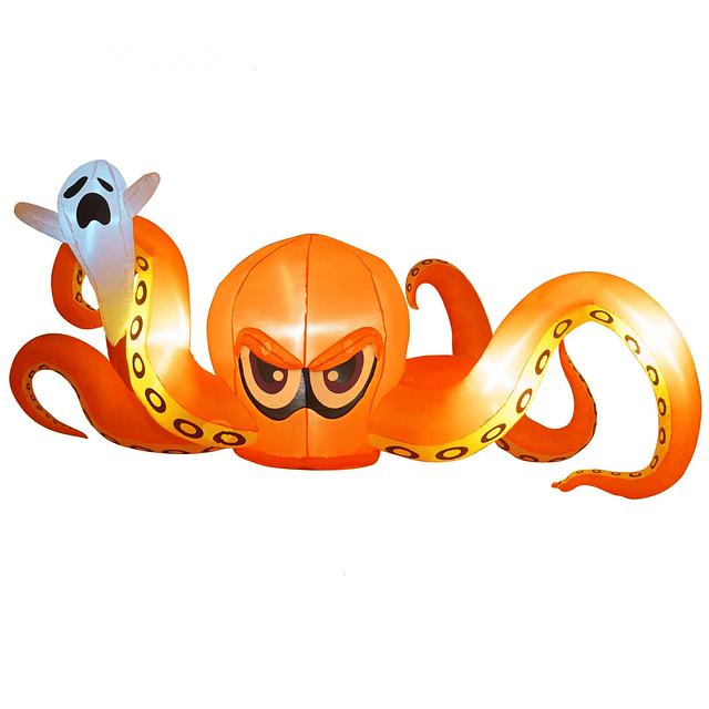 Letrero inflable para Halloween con pulpo gigante que atrapa